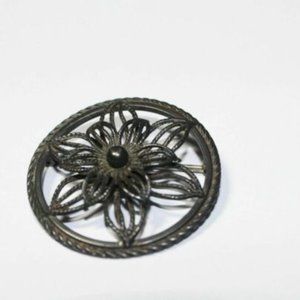 Sterling Floral Brooch by Beau